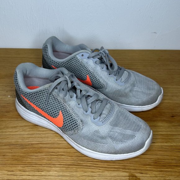 Nike Shoes - Nike Revolution 3 Running Women's Shoes 819303-002 Wolf Grey Hyper Orange Size 7